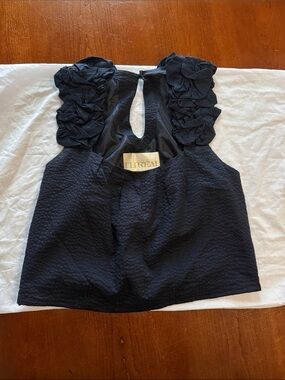 Thread Social Black Ruffle Sleeve Tank